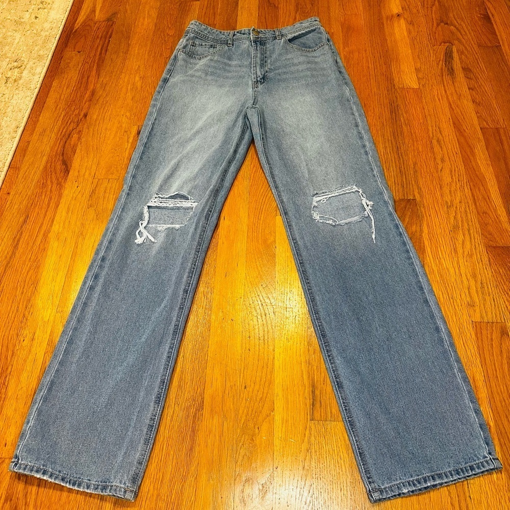 tgla High Rise Straight Leg Distressed Jeans — Size 27